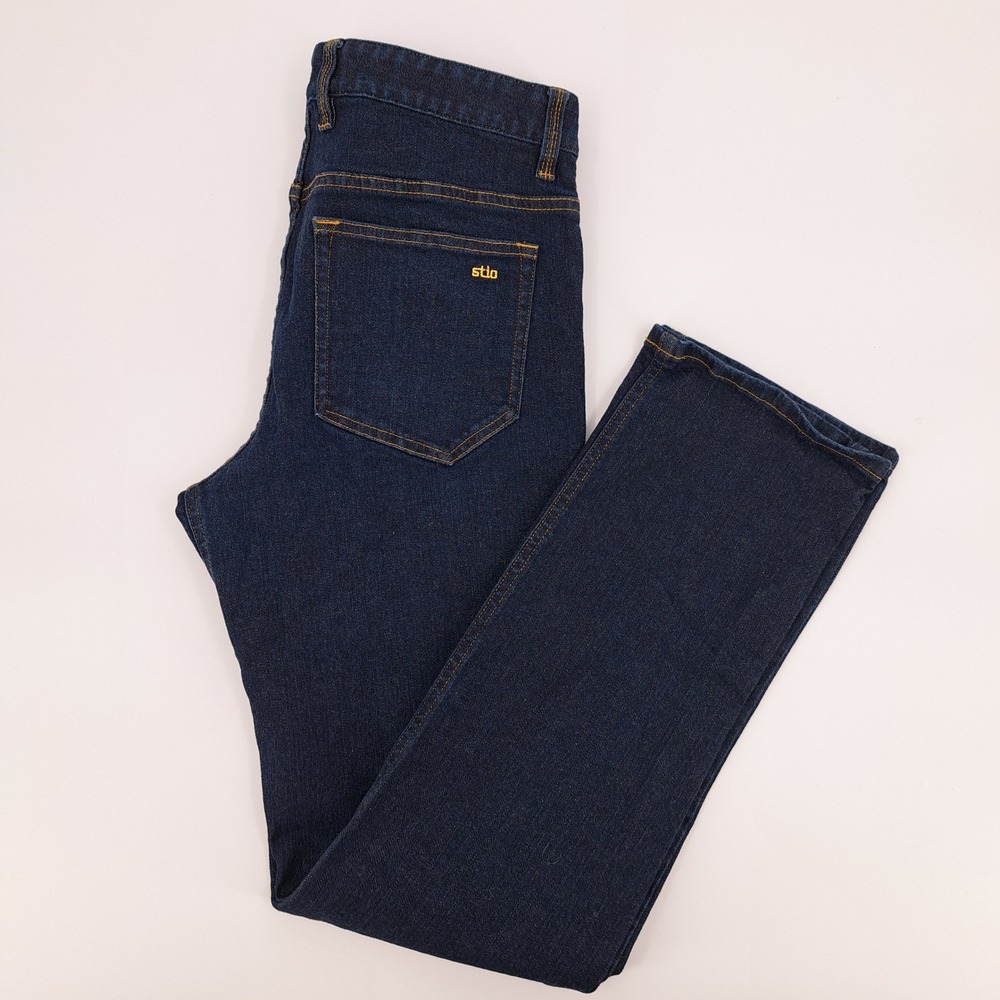 Stio Mens 32x32 Organic Cotton Stretch Denim Jeans Dark Indigo Blue Straight Leg